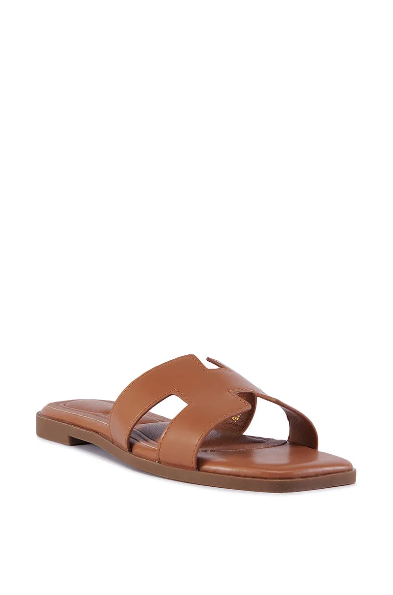 AZALEA WANG HOWDY NUDE FLAT SANDAL