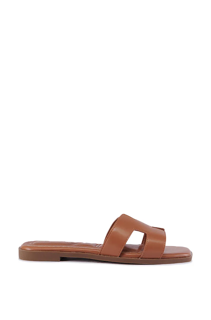 AZALEA WANG HOWDY NUDE FLAT SANDAL