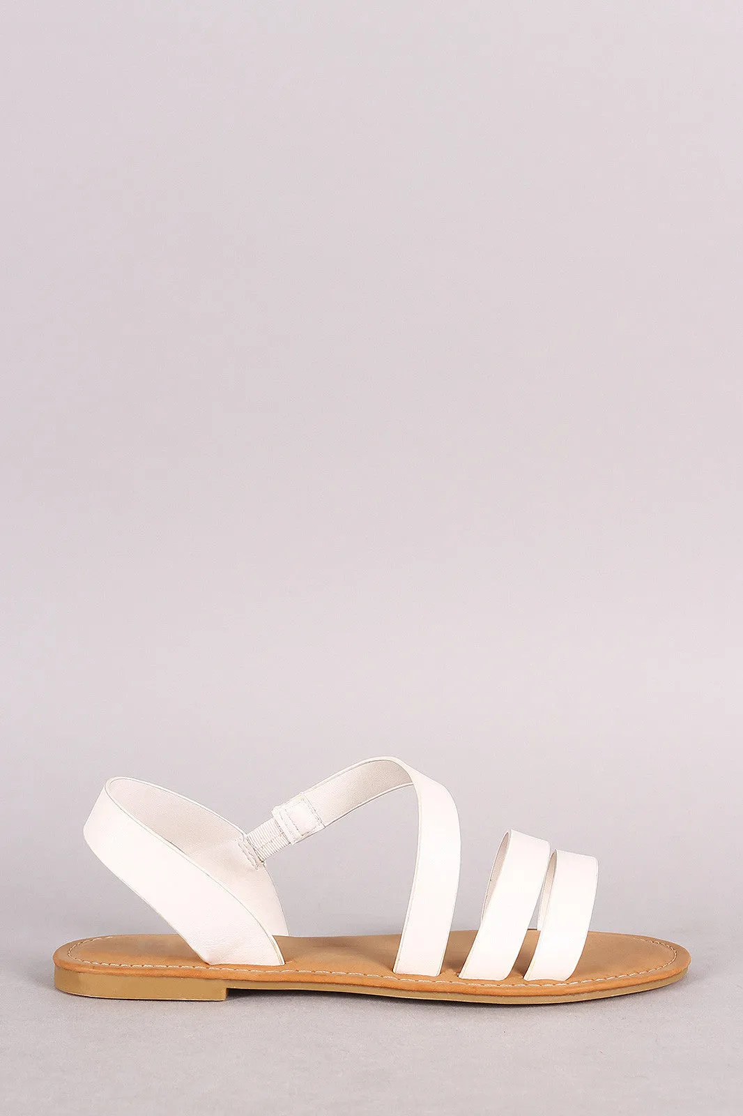 Bamboo Strappy Asymmetrical Flat Sandal