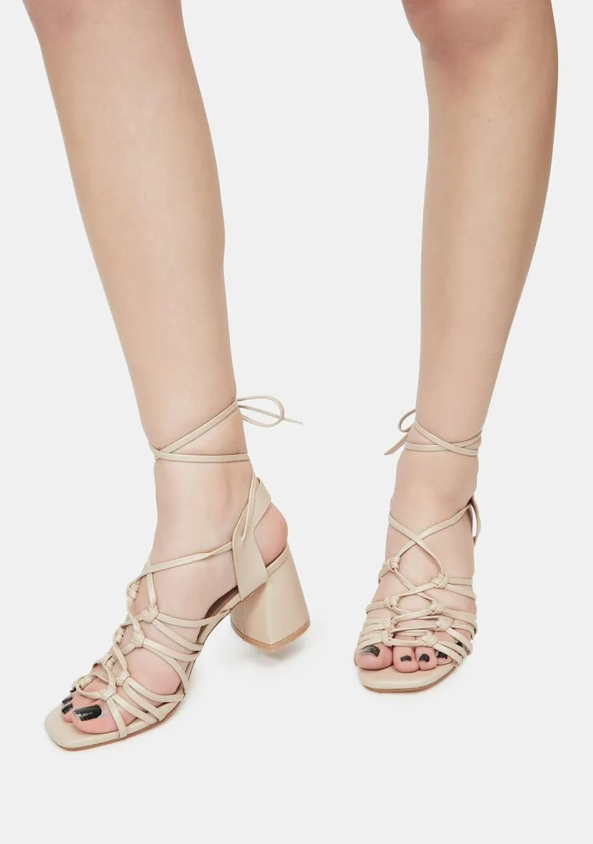 Beige Got It Like That Strappy Sandals