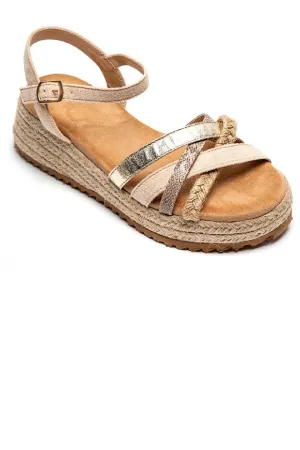 BEIGE STRAPPY LOW WEDGE ESPADRILLE RAFFIA SANDALS SHOES