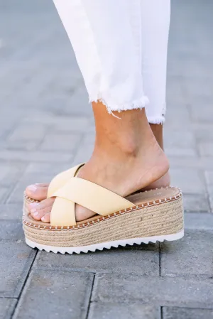 Big Dreans Yellow Jute Wedges