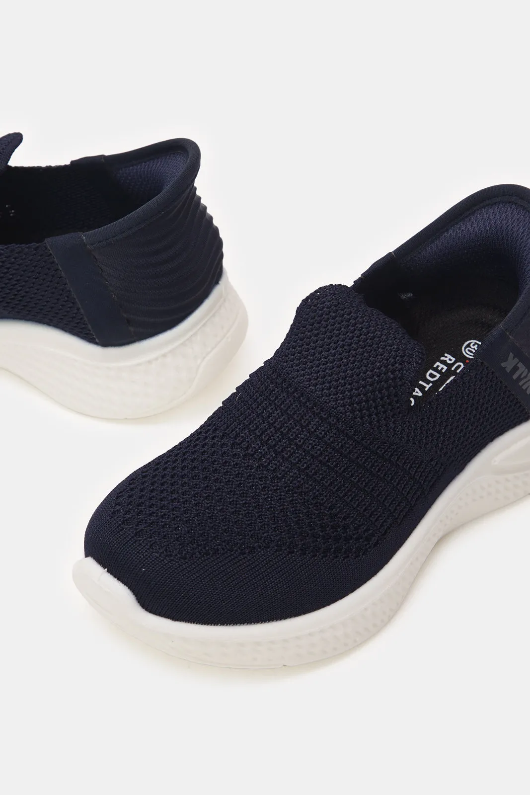 Boys Navy Easy Slip-On Sneakers