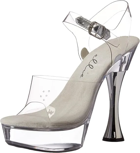 Brook-C Clear 5.5" Cone Heel Sandals