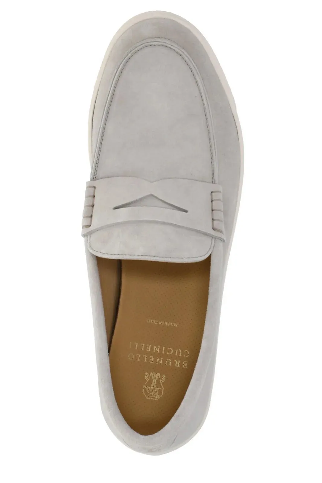 Brunello Cucinelli Almond-Toe Slip-On Loafers