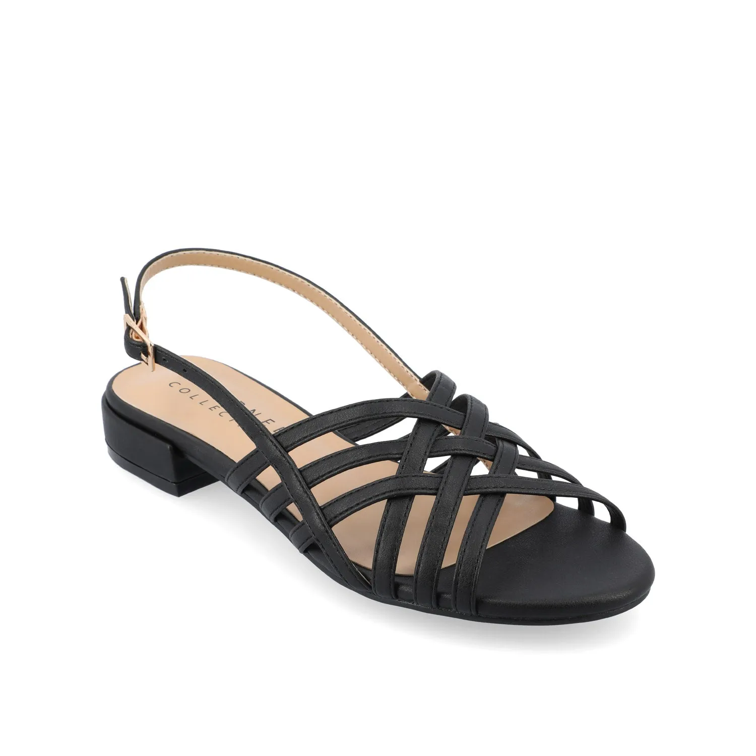 CASSANDRA STRAPPY KITTEN HEELED SANDALS