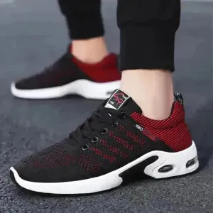 Casual Lightweight Running Shoes For Men Breathable  Lace-up Sneakers