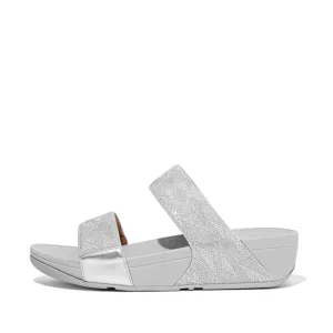 FitFlop Lulu Glitz Slides Silver