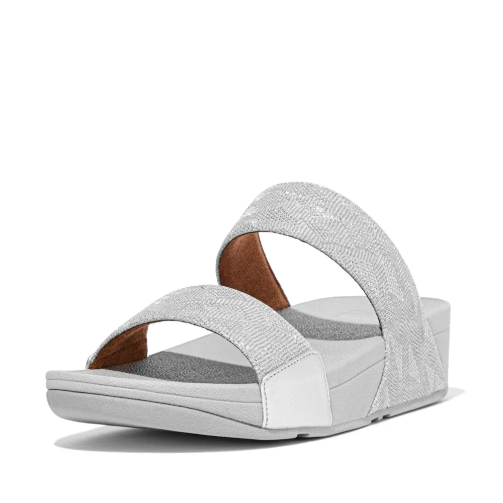 FitFlop Lulu Glitz Slides Silver