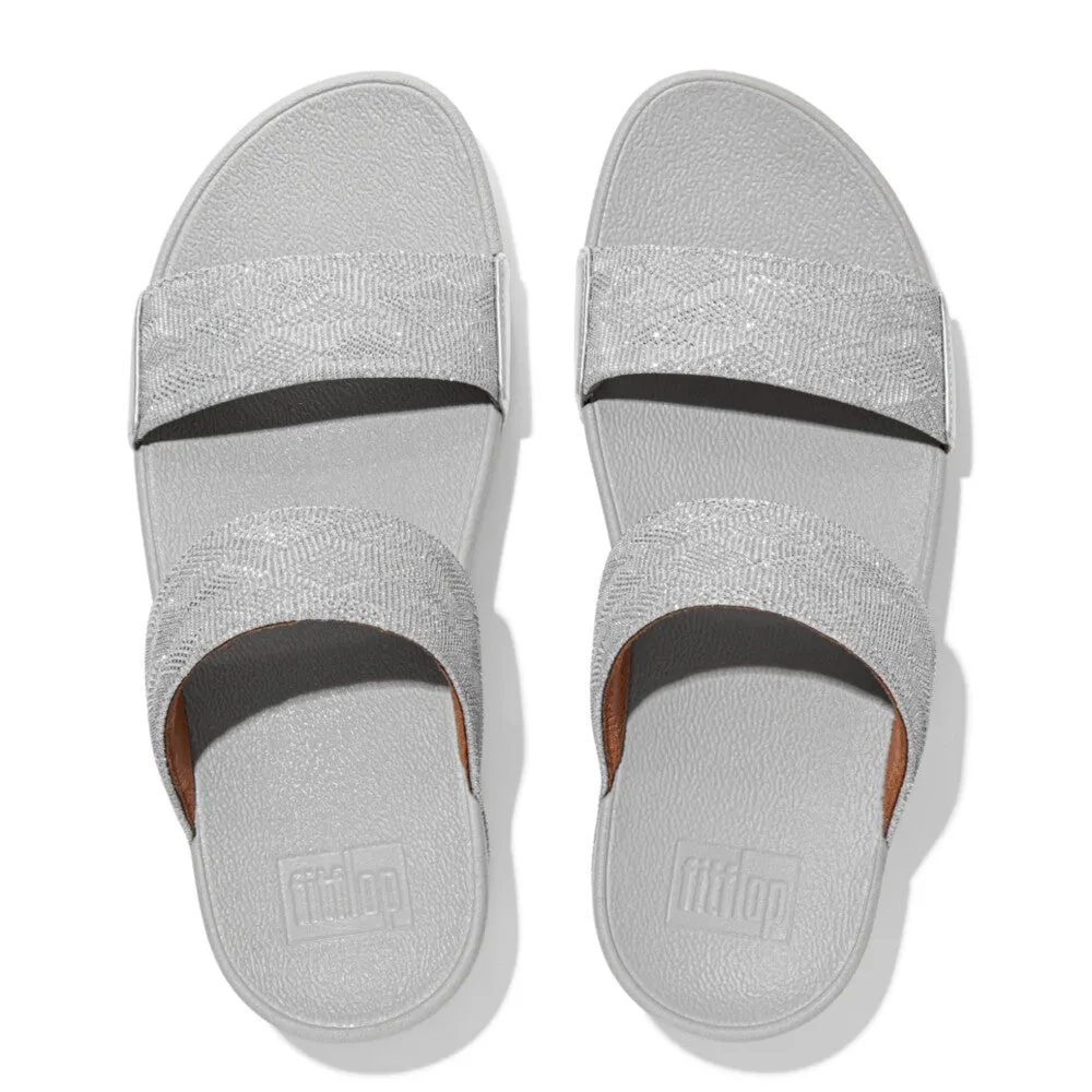 FitFlop Lulu Glitz Slides Silver