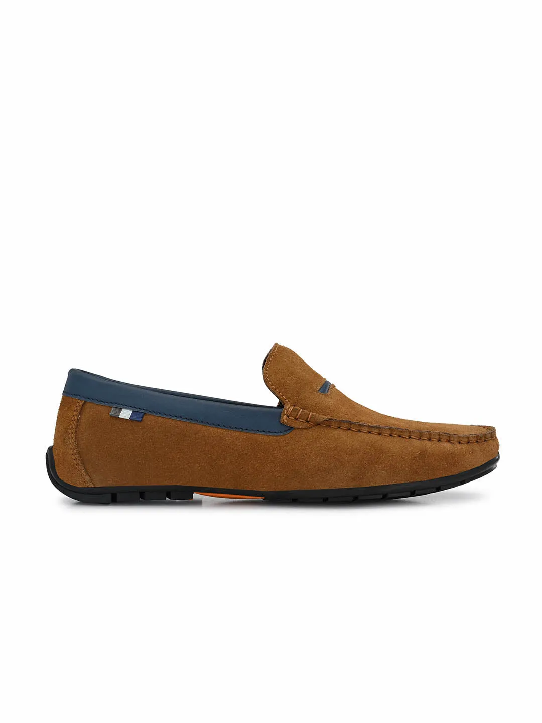 HITZ7603 Men's Tan Leather Casual Slip-On Shoes