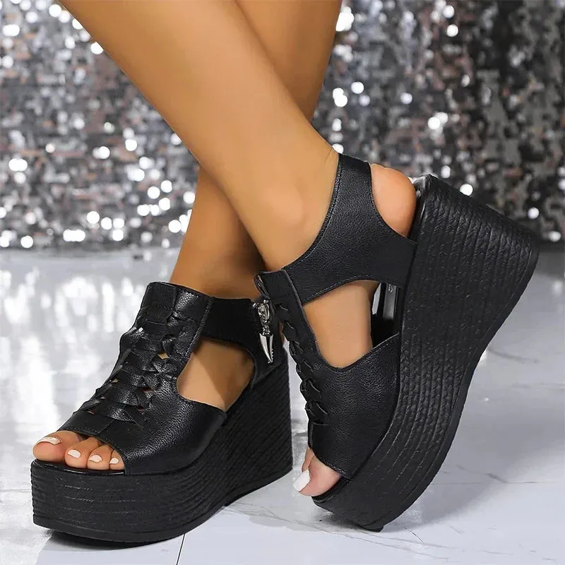 Joskaa 2024 New Wedges Platform Chunky Sandals