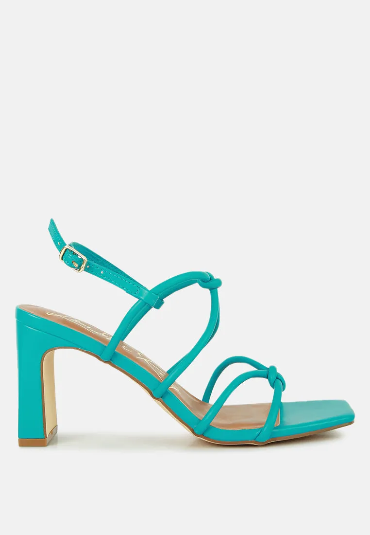 Kralor Knotted Strap Italian Block Heel Sandals