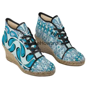 Ladies Wedge Espadrilles Raindrops