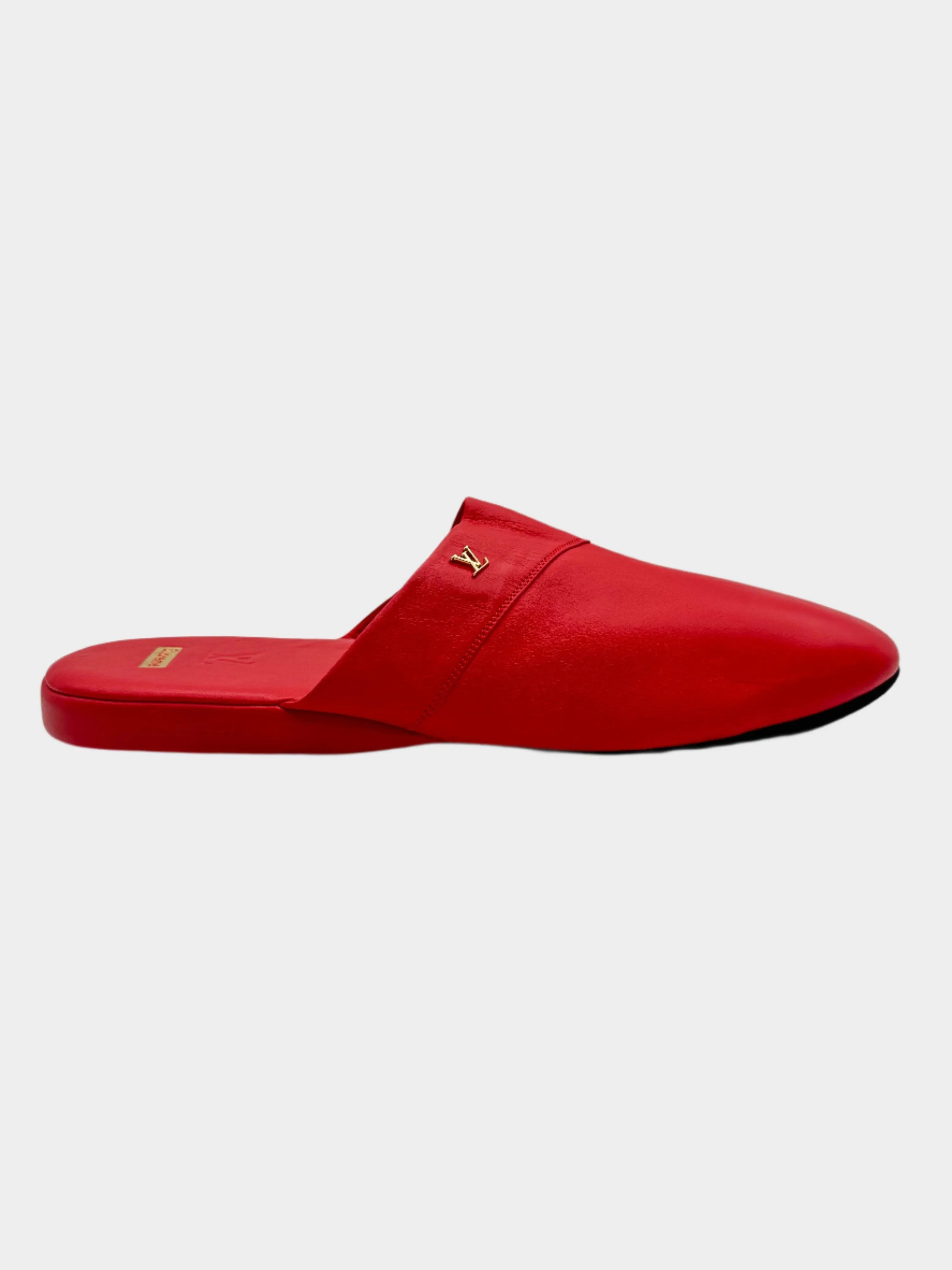 Leather Hugh Flat Slippers