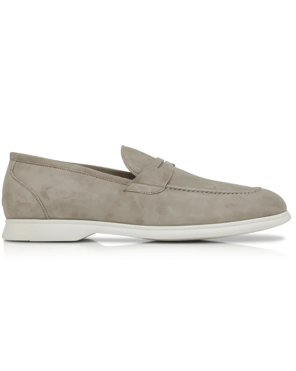 Lightweight Suede Loafer in Light Grey