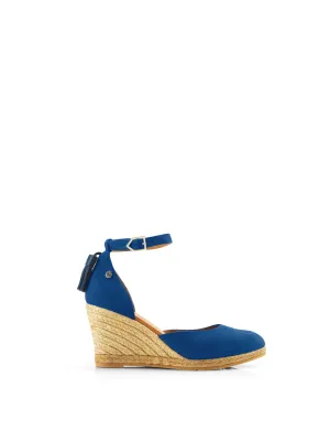 Monaco Wedge - Porto Blue Suede