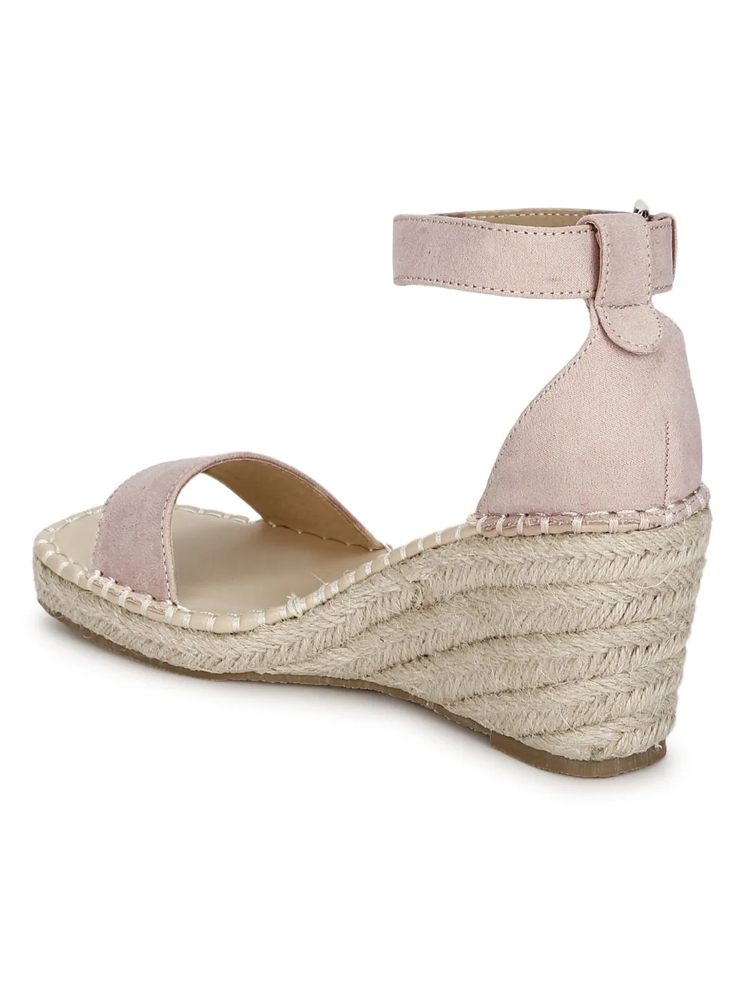 Nude Micro Straped Jute Wedges