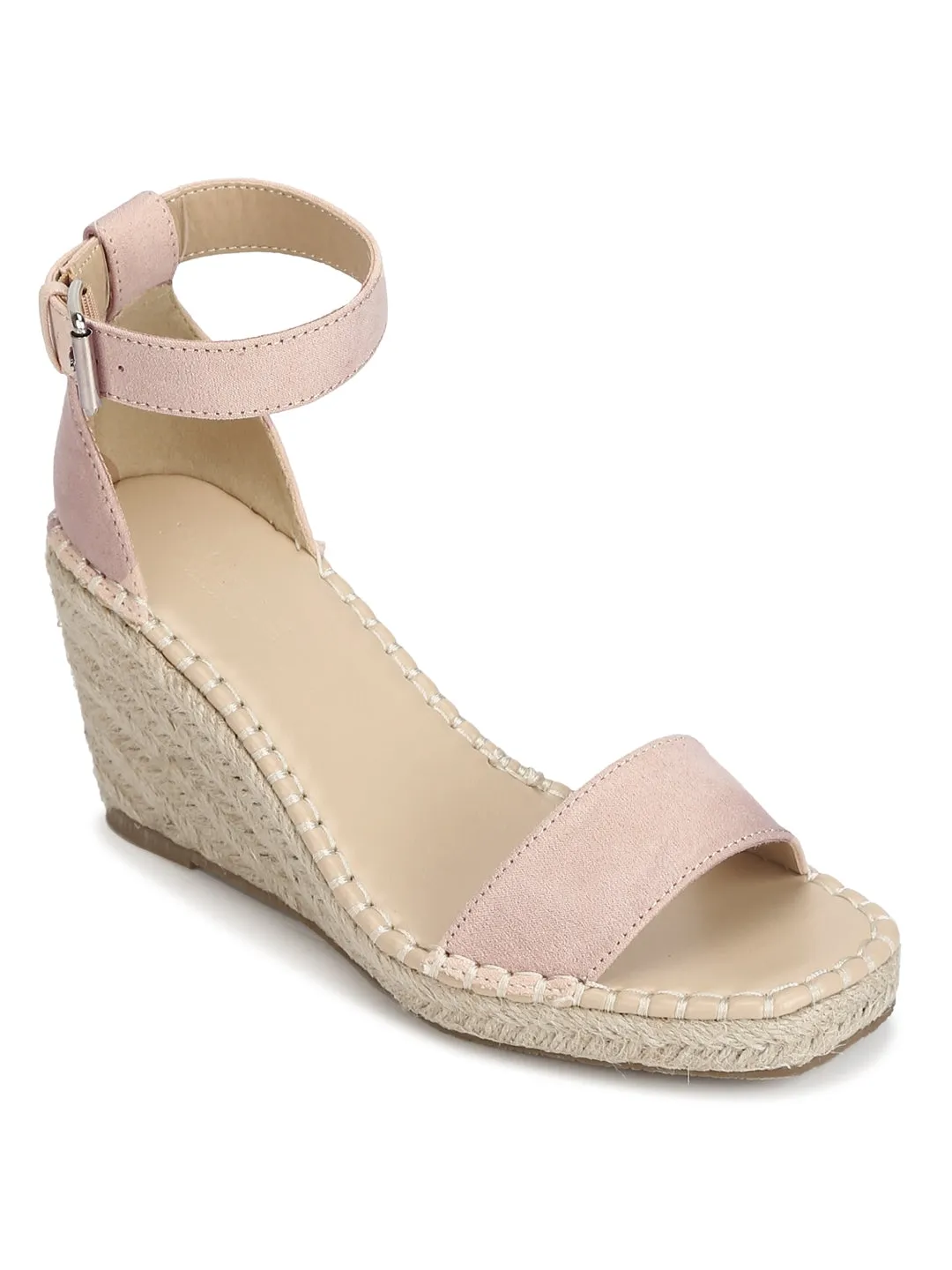 Nude Micro Straped Jute Wedges