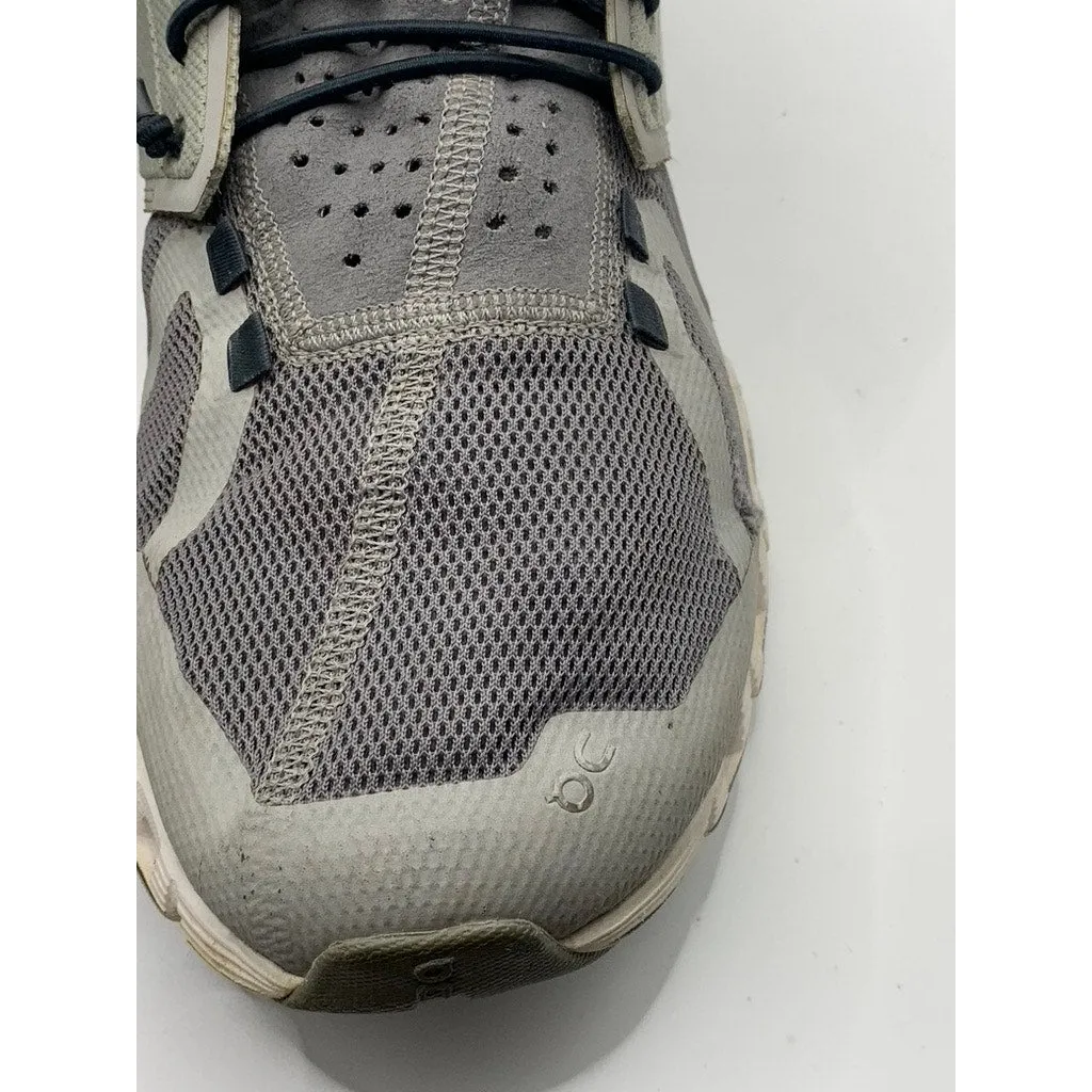 ON CLOUD Men's Gray Swiss Engineering Bungee-Lace Mesh Running Sneakers SZ 10.5