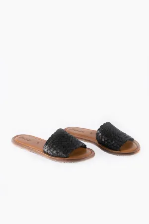 Open Toe Slides - Polished Black