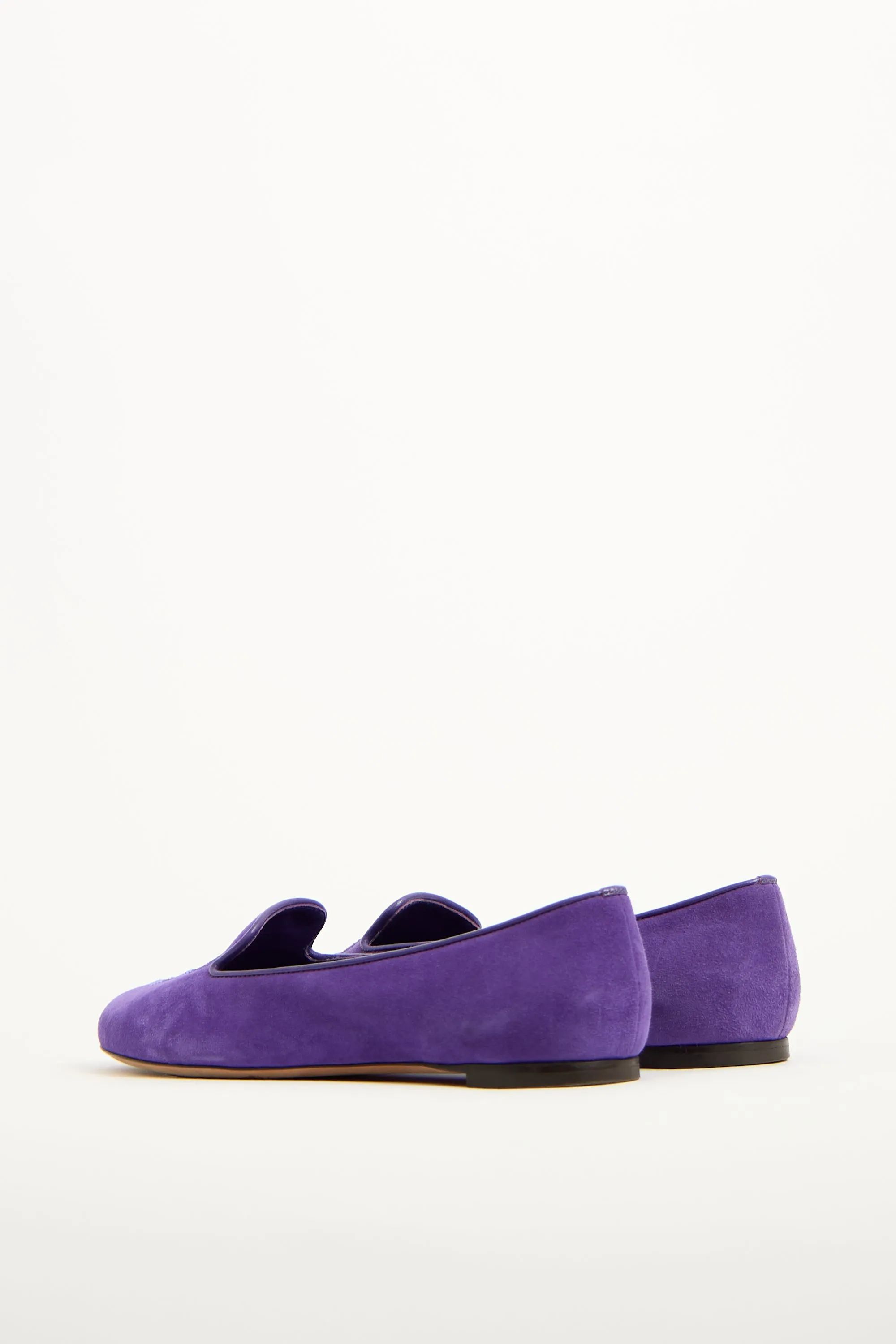 Purple Suede & Sequin Skull Loafer