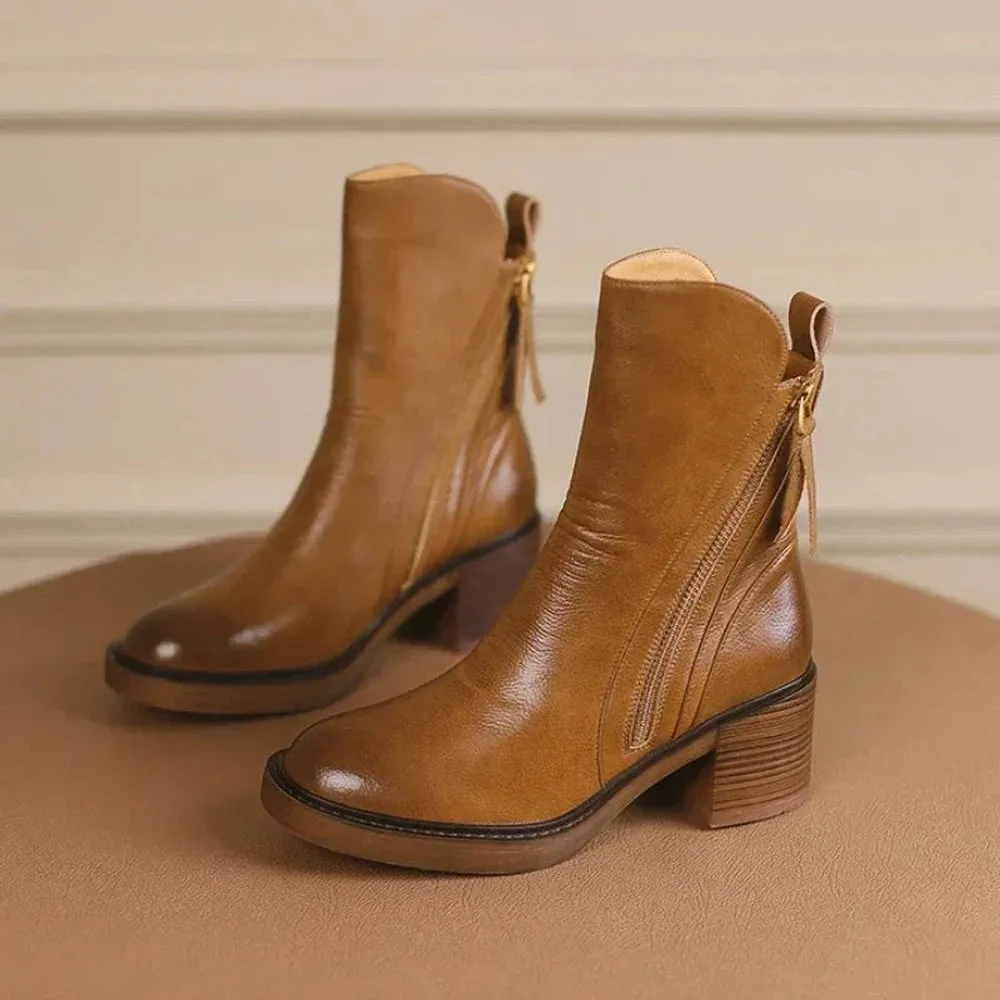 Raydin Man-made brown leather boots