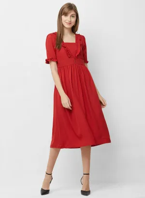 Red Solid Dress