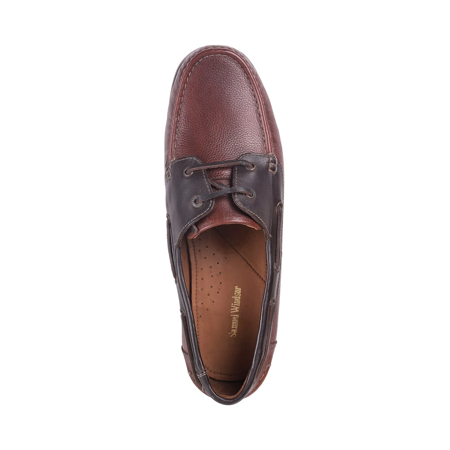 Samuel Windsor - 69 Big Size Wide Width Brown Leather Slip-On Loafer For Men