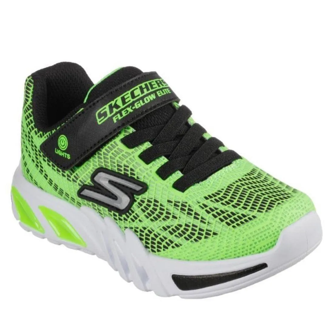 Skechers Boys Light Ups S Lights Flex Glow Elite Vorlo Lime