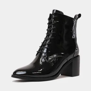 Song Black Patent Leather Boots