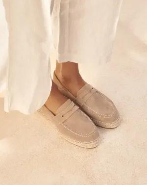 Suede Loafers Espadrilles - W19LW - Hamptons Vintage Taupe