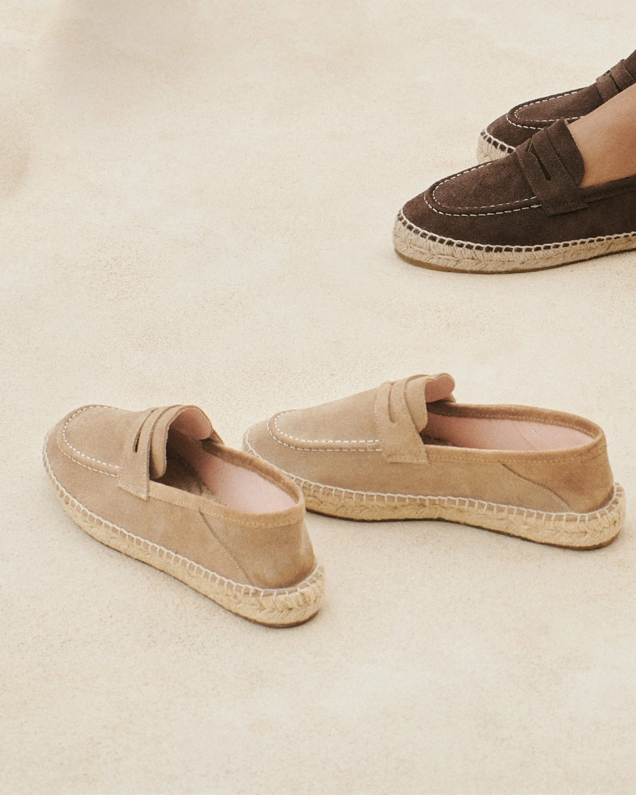 Suede Loafers Espadrilles - W19LW - Hamptons Vintage Taupe