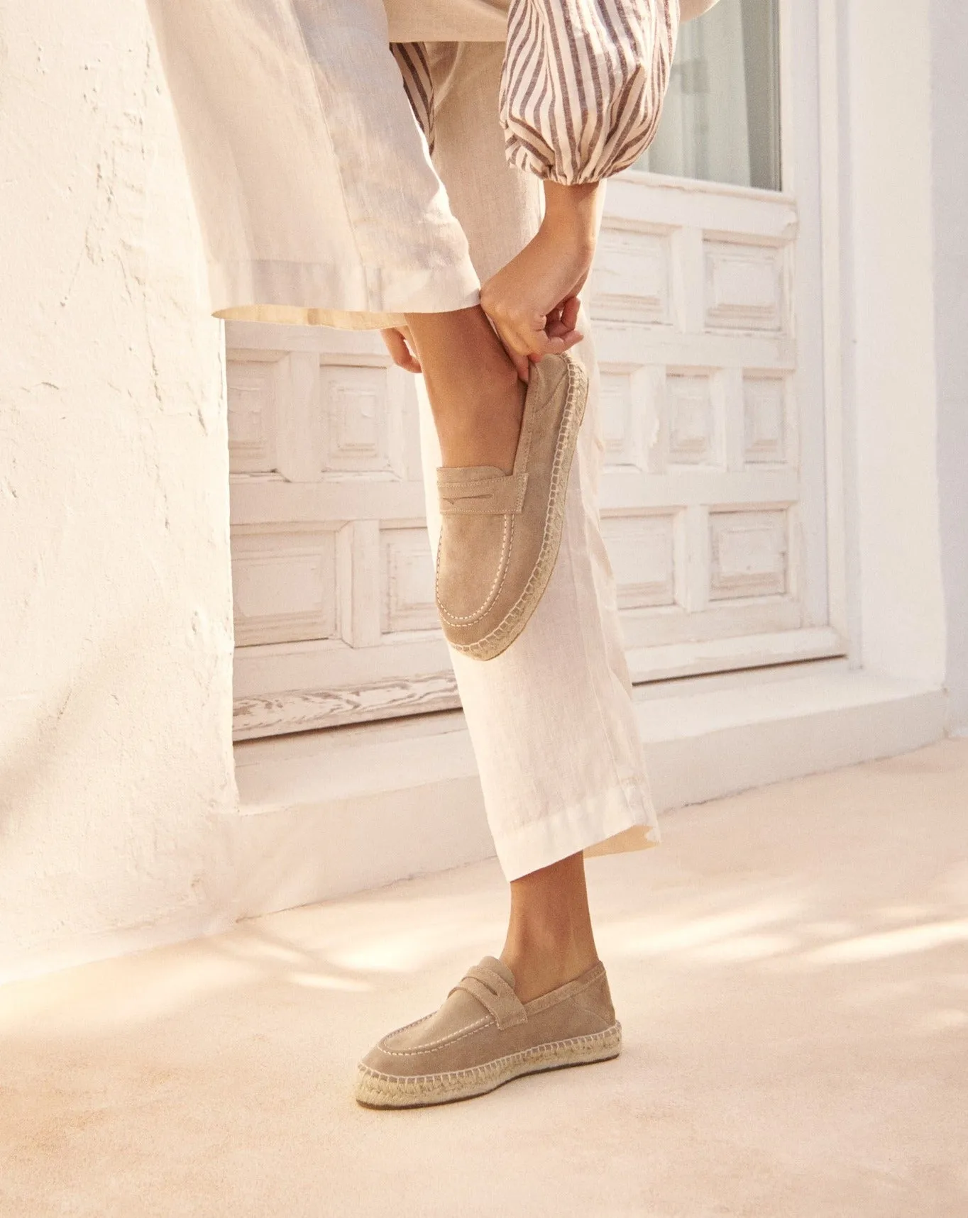 Suede Loafers Espadrilles - W19LW - Hamptons Vintage Taupe