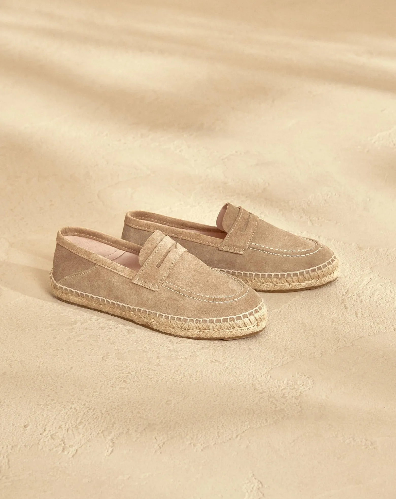 Suede Loafers Espadrilles - W19LW - Hamptons Vintage Taupe