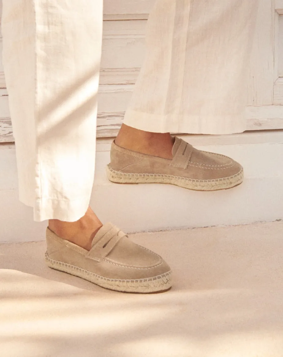 Suede Loafers Espadrilles - W19LW - Hamptons Vintage Taupe