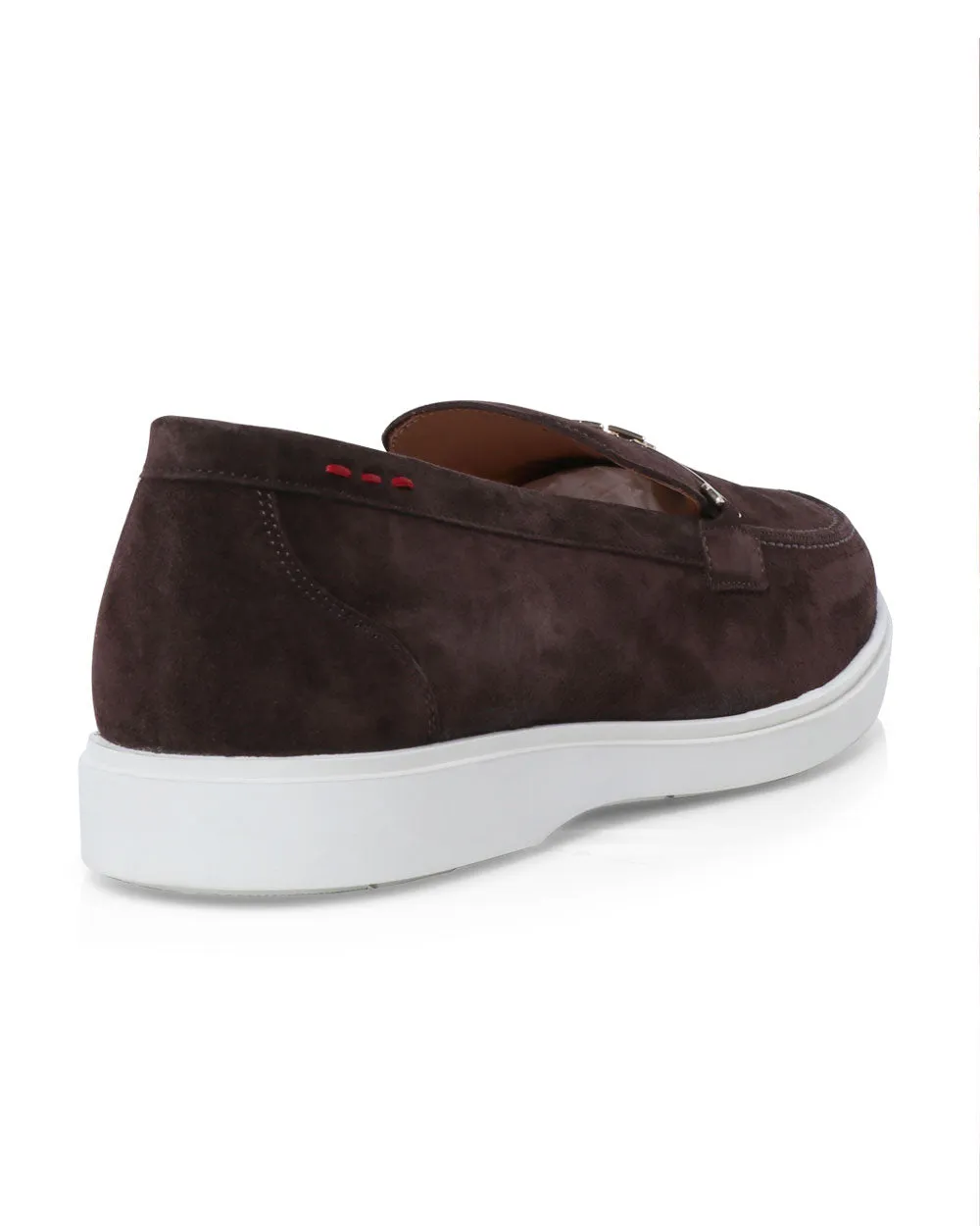 Suede Logo Bit Loafer in Chocolate