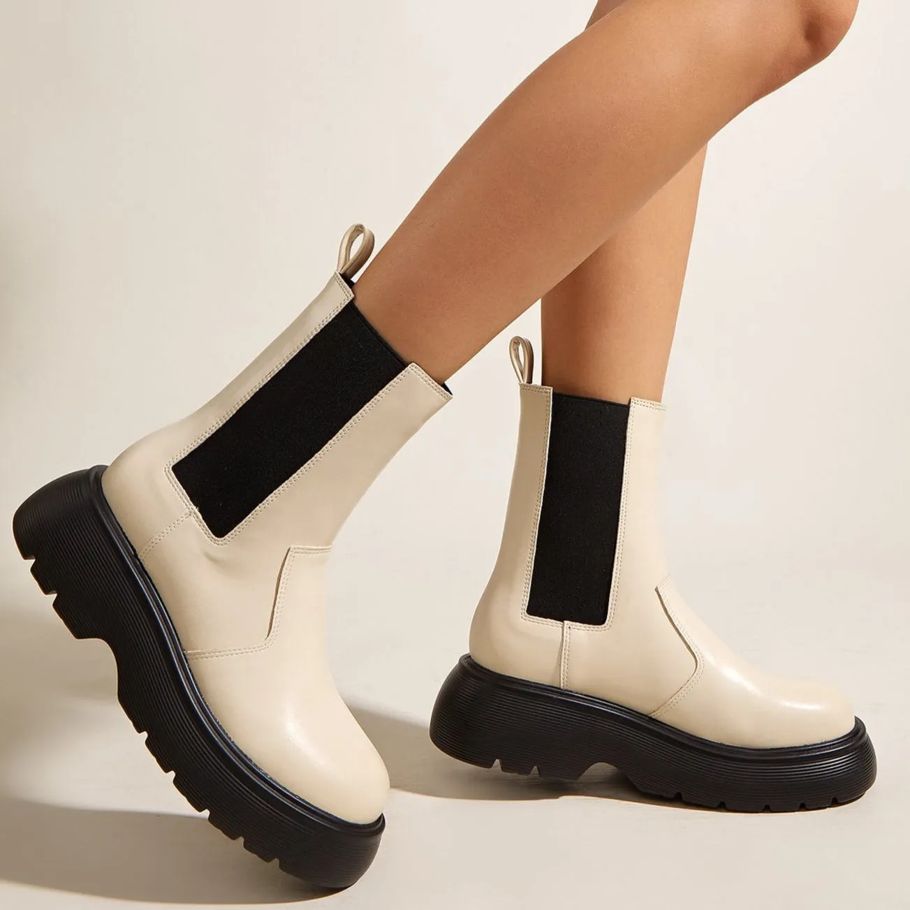 Thick-soled British Style Chelsea Boots