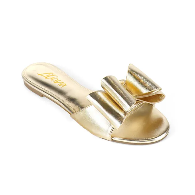 TIZZY-5 Gold Metallic Faux Leather