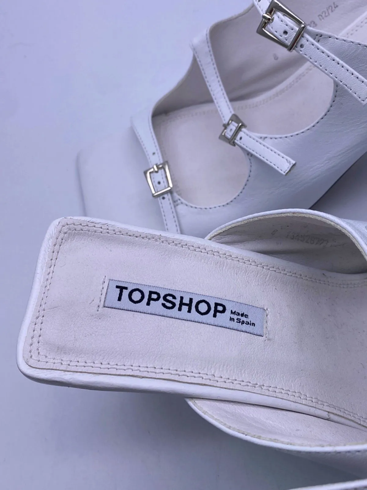 Topshop White Strappy Heeled Sandals EU 41 UK 8