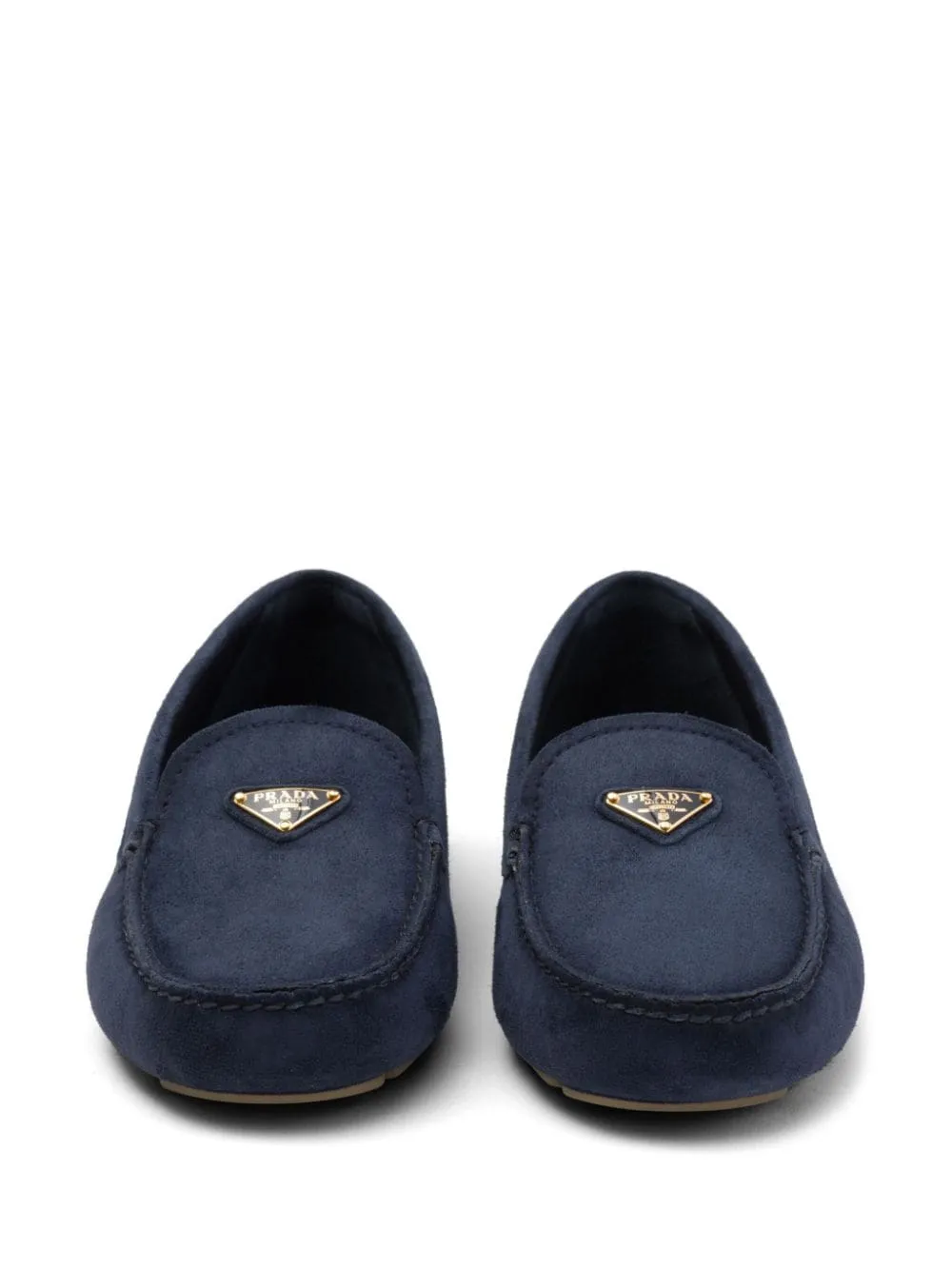 triangle-logo suede driving loafers