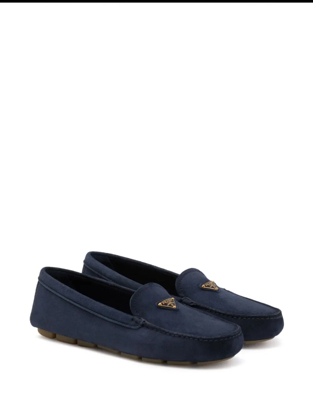 triangle-logo suede driving loafers