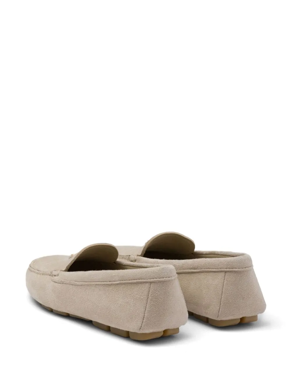 triangle-logo suede driving loafers