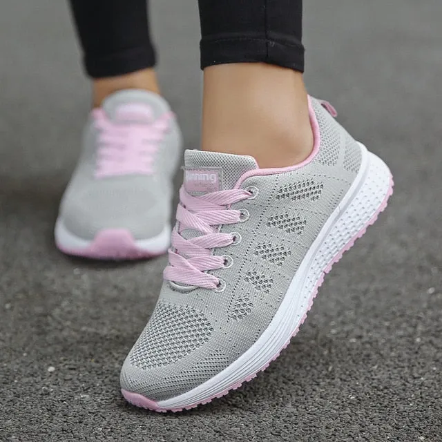 Women Casual Shoes Fashion Breathable Walking Mesh Flat Shoes Woman White Sneakers Women 2021 Tenis Feminino Female Shoes