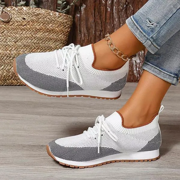 Women's Casual Mesh Breathable Flat Lace-up Sneakers 39537549S