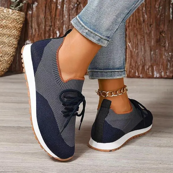 Women's Casual Mesh Breathable Flat Lace-up Sneakers 39537549S