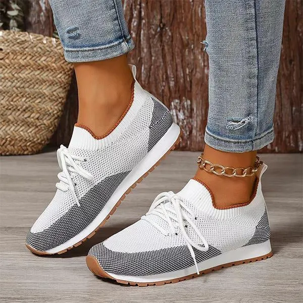 Women's Casual Mesh Breathable Flat Lace-up Sneakers 39537549S