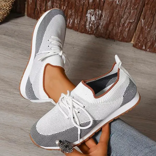 Women's Casual Mesh Breathable Flat Lace-up Sneakers 39537549S