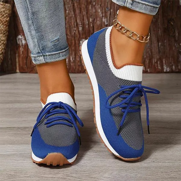 Women's Casual Mesh Breathable Flat Lace-up Sneakers 39537549S