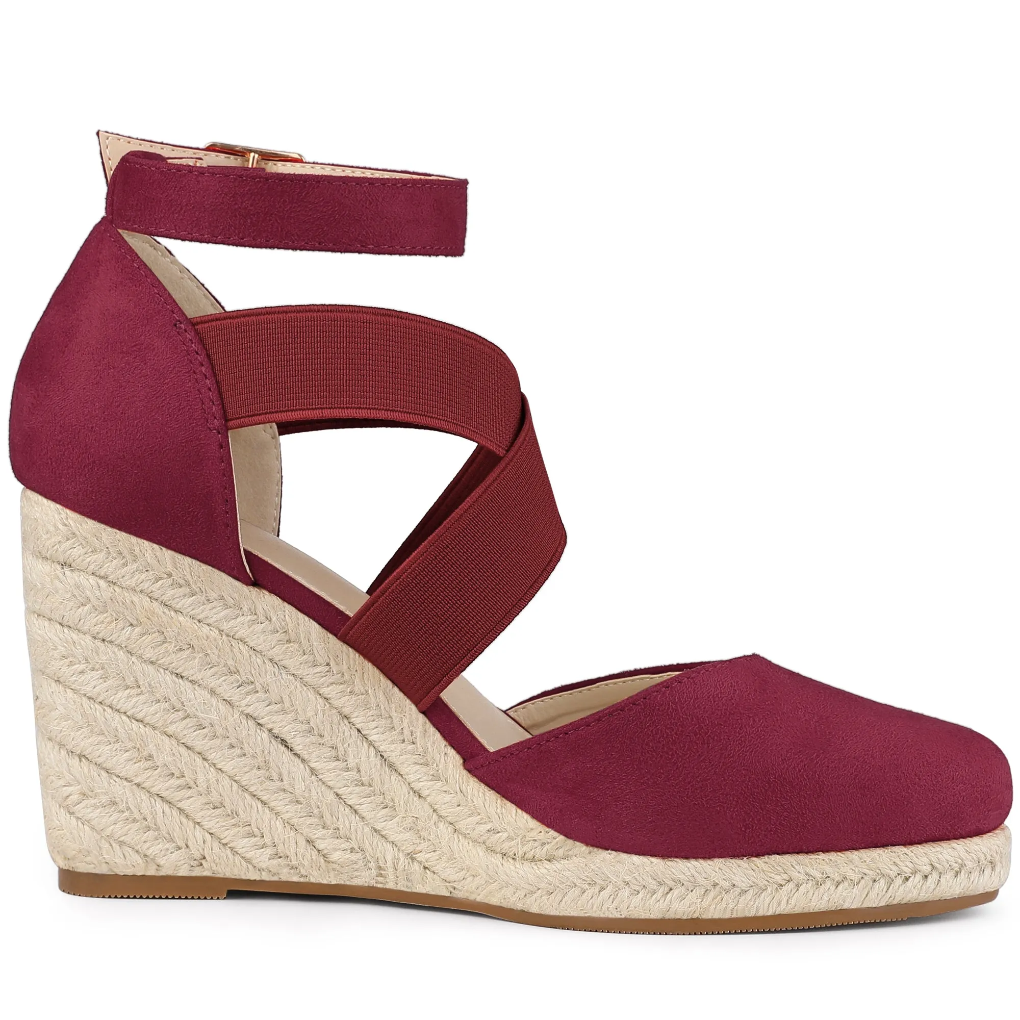 Women's Espadrille Platform Closed Toe Wedges Heel Sandal